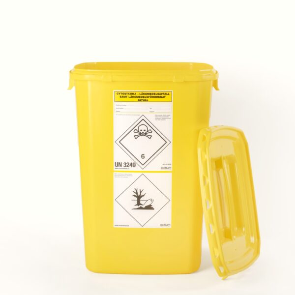 60 liters behållare x 1 st, Pakettjänst för cytostatika och läkemedelsförorenat avfall