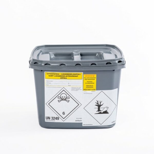 Behållare i återvunnet material, 30 liter x 1 st, Pakettjänst för cytostatika och läkemedelsförorenat avfall